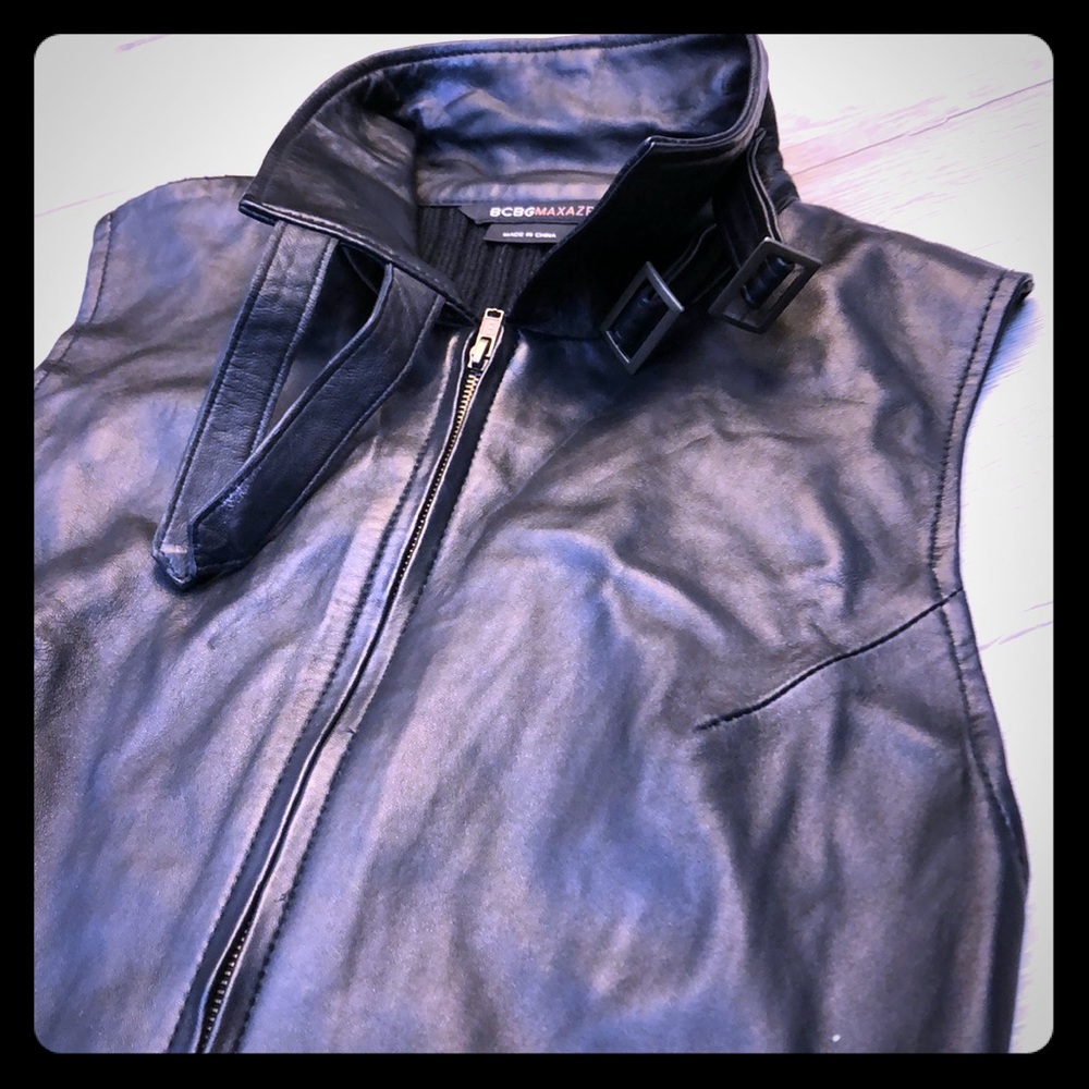 Sexy Af Partial Leather Partial Sweater Vest - image 1